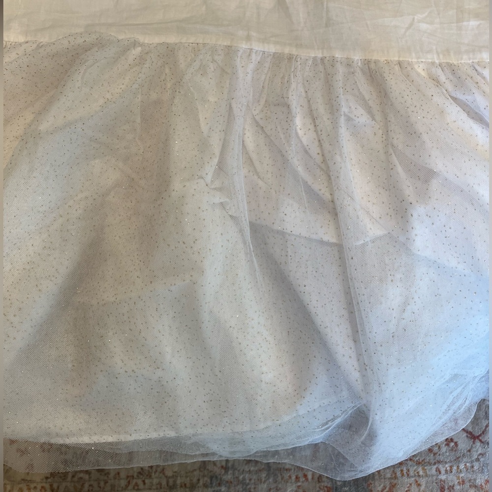 Pottery Barn Kids Gold Dot Tulle Bed Skirt Full